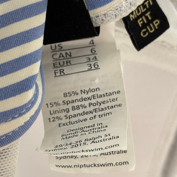 Nip Tuck Swim Light Blue Sorrento Stripe Joanne One Piece Swimsuit - Picture 9 of 10